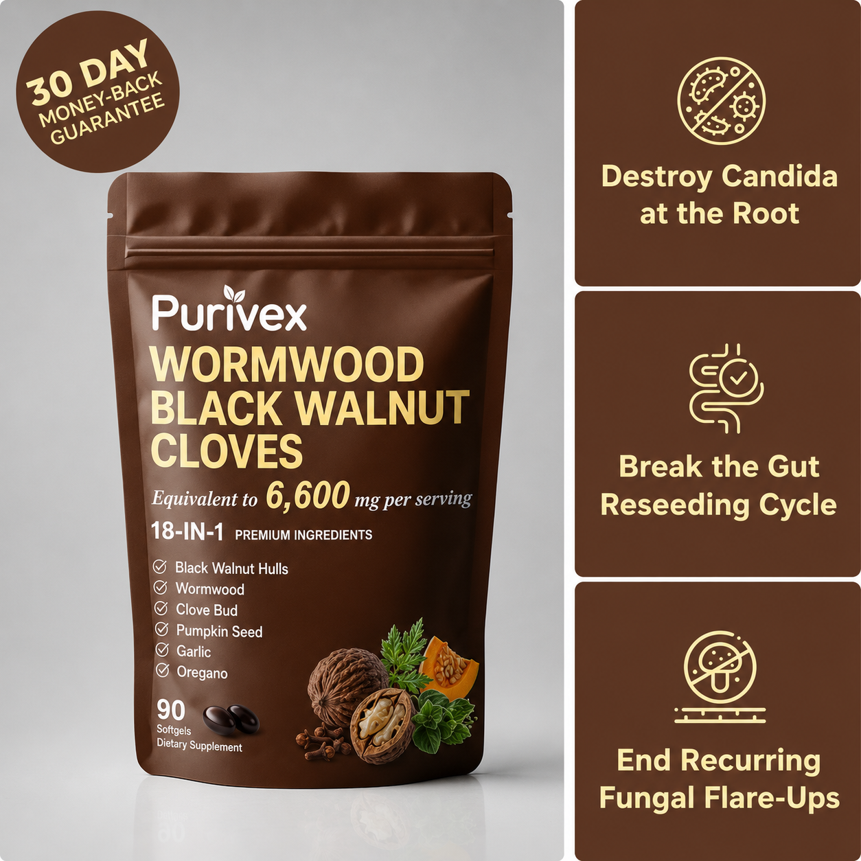 Flush Out Hidden Parasites & Larva with Wormwood Black Walnut Cloves